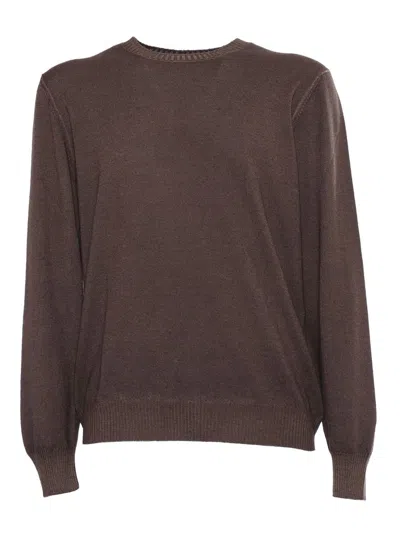 Fay Rounded Sweater In Brown