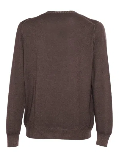 Fay Rounded Sweater In Brown