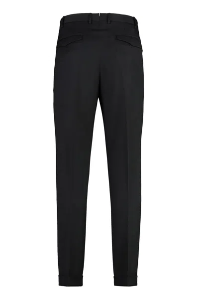 Pt01 Cotton-blend Tailored Trousers In Black