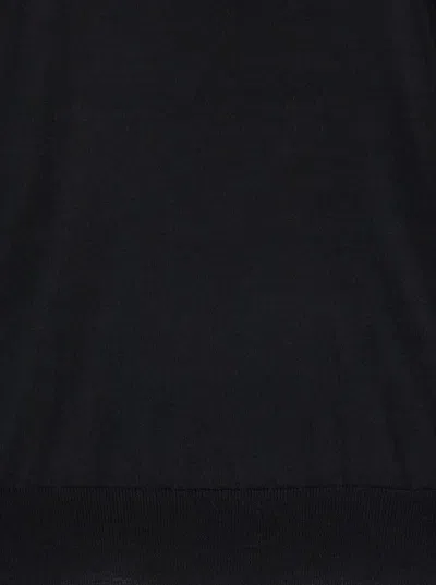 Plain Girocollo In Lana Seta Cachemire In Black