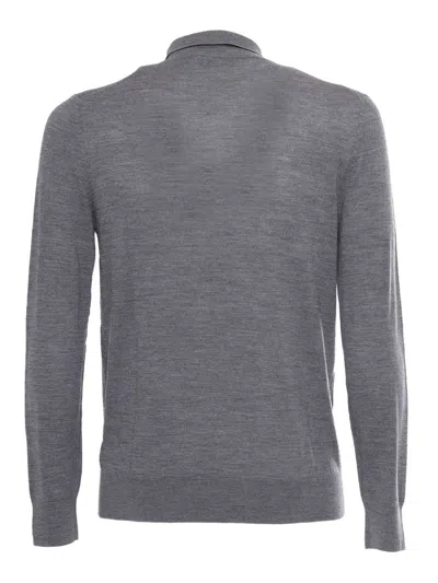 Ballantyne Polo Neck Pullover In Gray