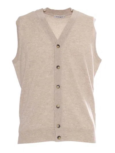 Kangra Cashmere Sleveless Vest In Brown