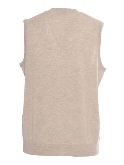Kangra Cashmere Sleveless Vest In Brown