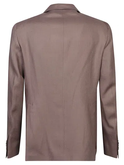 Tagliatore Linen Suit In Brown