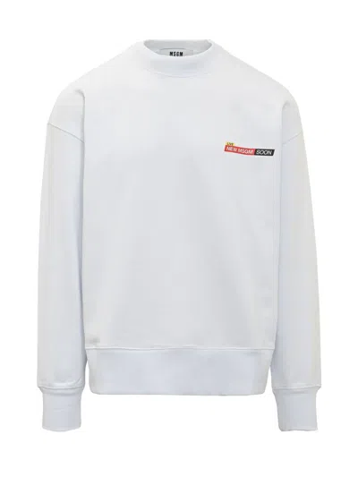 Msgm Graphic-print Sweatshirt In White