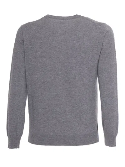 Kangra Cashmere Diamond Pattern Crewneck Sweater In Gray