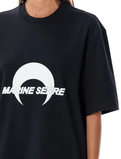 Marine Serre Moon Logo Tshirt In Black