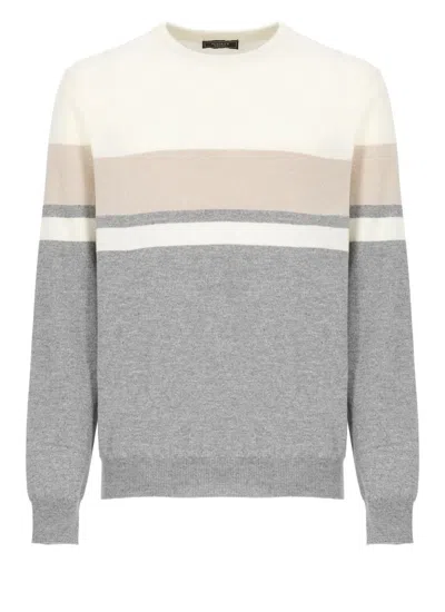 Peserico Merino Crewneck Sweater In Multicolour