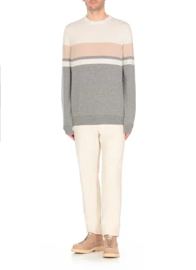 Peserico Merino Crewneck Sweater In Multicolour