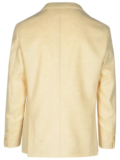 Eleventy Blazer In Cream Wool And Cashmere Blend Men In Beige