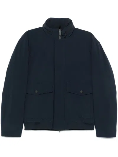 Woolrich Soft Shell Bomber Jacket In Blue