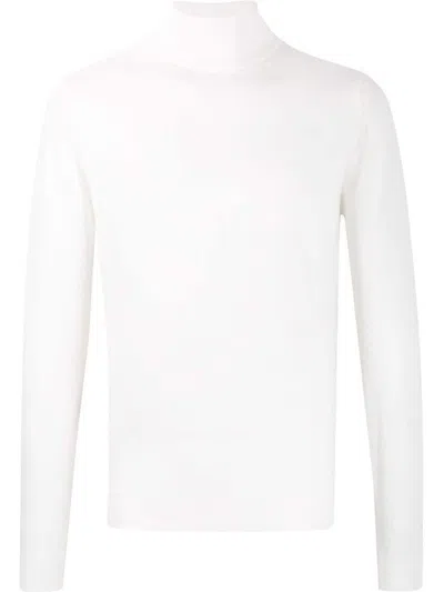 John Smedley Roll Neck Sweater Long Sleeves In White