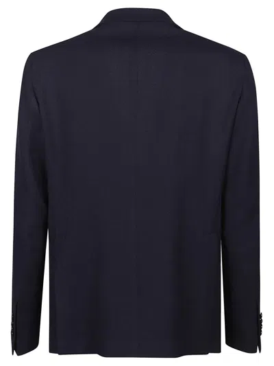 Tagliatore Notched-lapels Single-breasted Blazer In Blue