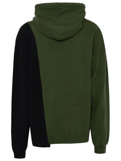 Dsquared2 Logo-patched Patchwork Drawstring Hoodie In Kaki