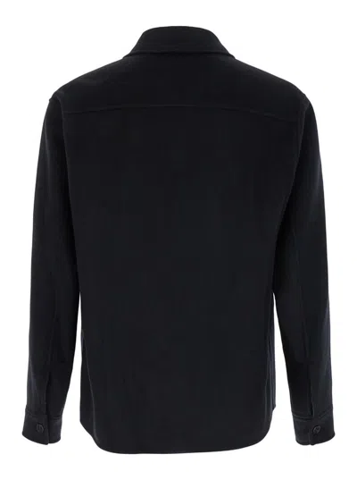 Theory Black Jacket With Collar And Zip Closure In Black