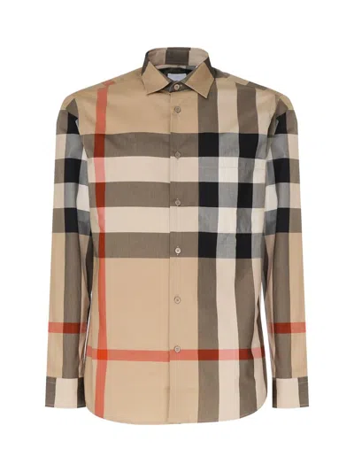 Shop Burberry Shirts In Beige