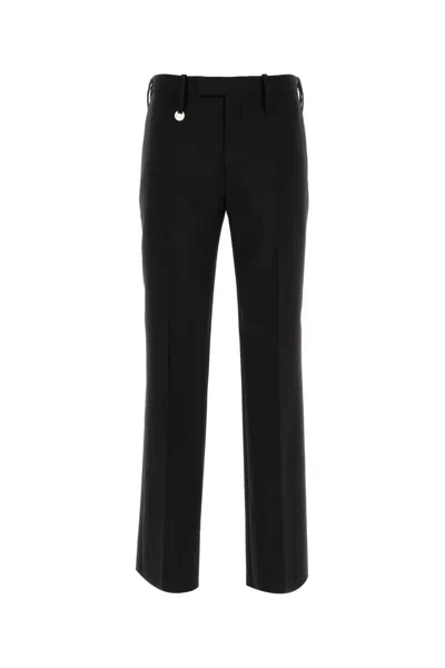 Burberry Suit Pants In Navy Blue Wool. Straight-leg Cut. Zippered Closure And Belt Clip. In Black