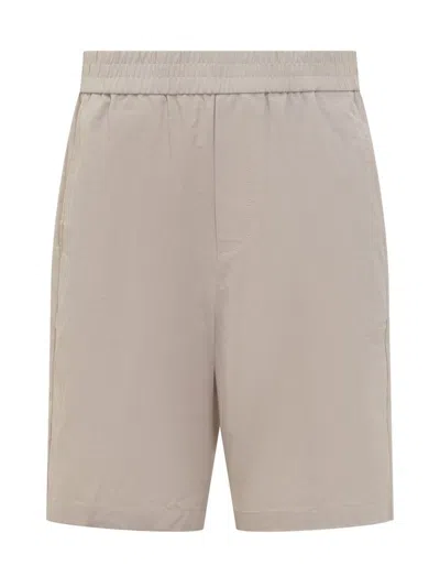 Ami Alexandre Mattiussi Ami Paris Cotton Bermuda Shorts With Logo In Beige