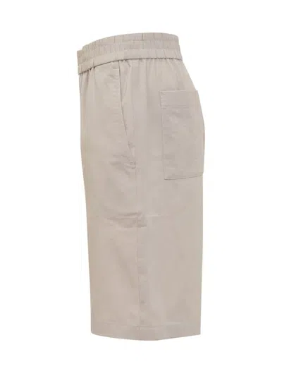 Ami Alexandre Mattiussi Ami Paris Cotton Bermuda Shorts With Logo In Beige