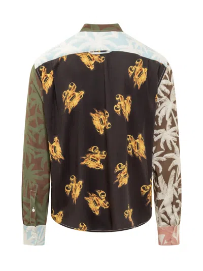 Palm Angels Men's Printed Cotton Shirt | Size 46 | Pmge029r24fab001 In Multicolor