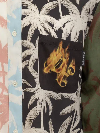 Palm Angels Men's Printed Cotton Shirt | Size 46 | Pmge029r24fab001 In Multicolor
