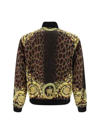 Versace Wild Barocco Reversible Bomber Jacket In Multicolour