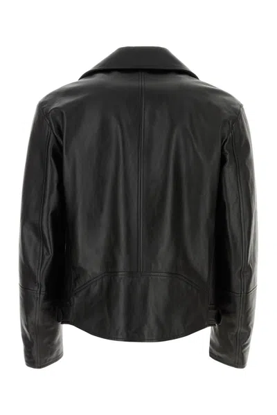 Alexander Mcqueen Zip-up Leather Biker Jacket In Black