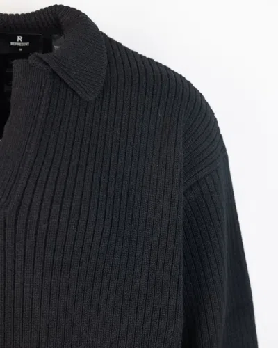 Represent Knitted Polo. In Black