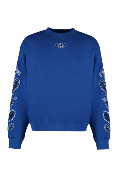 Off-white Off White "arrow Bandana Crewneck Sweat In Blue