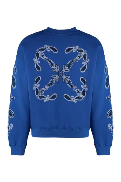 Off-white Off White "arrow Bandana Crewneck Sweat In Blue