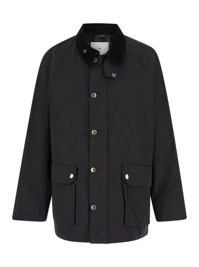 Dunst 'hunting' Black Jacket With Classic Collar And Adjustable Belt In Black
