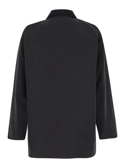 Dunst 'hunting' Black Jacket With Classic Collar And Adjustable Belt In Black