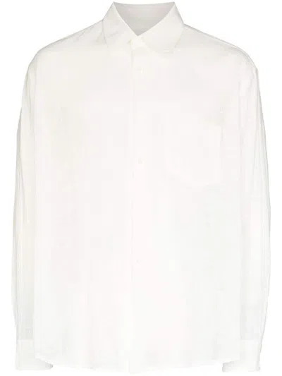 Our Legacy Button-front Long-sleeve Shirt In White