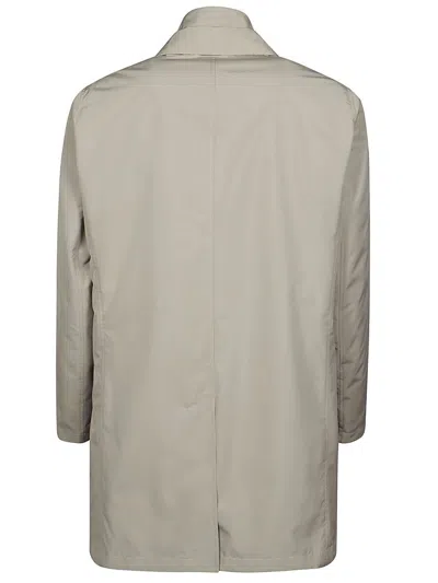 Herno Buttoned High-neck Coat In Brown
