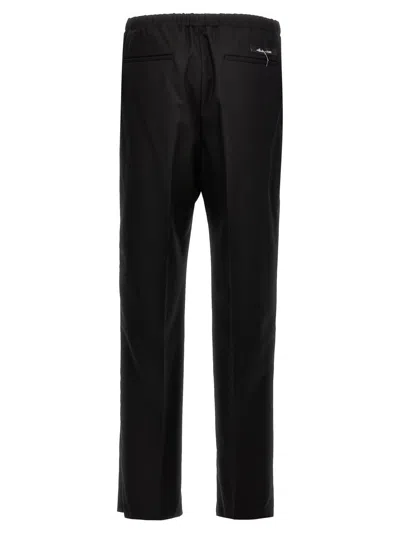 Fendi Waistband Straight Leg Trousers Side Back In Black