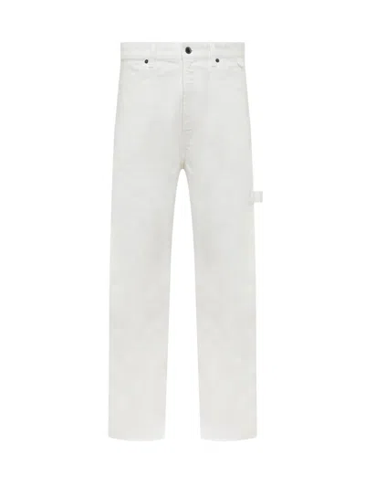 Darkpark Wide Leg John Denims With Back Application+ In White