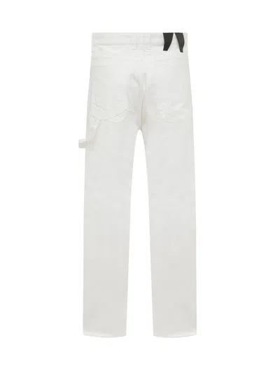 Darkpark Wide Leg John Denims With Back Application+ In White