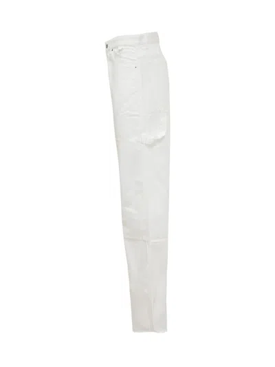 Darkpark Wide Leg John Denims With Back Application+ In White
