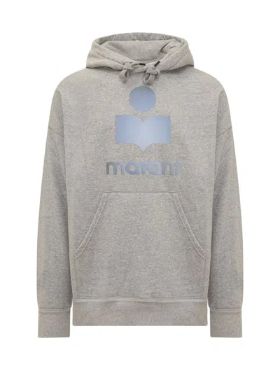 Isabel Marant Logo-print Drawstring Hoodie In Grey