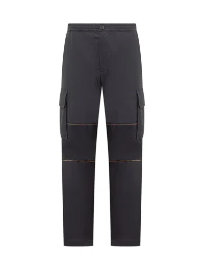 Marni Structured Cargo Pants With Contrast Stitching In Blue
