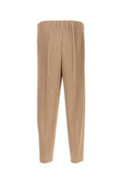 Issey Miyake Beige Antiqued Polyester Pant In Pink