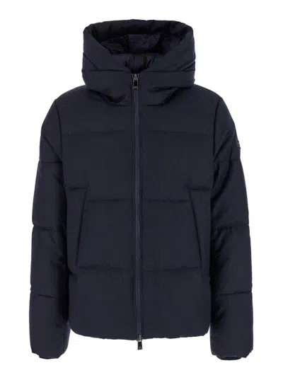 Tatras 'antoldo' Blue Down Jacket With Hood And Logo Patch In Blue