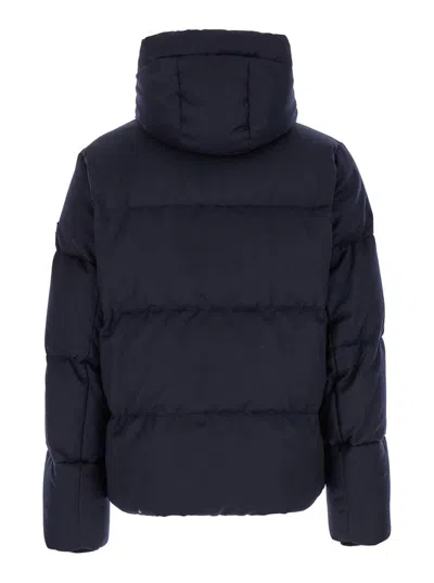 Tatras 'antoldo' Blue Down Jacket With Hood And Logo Patch In Blue
