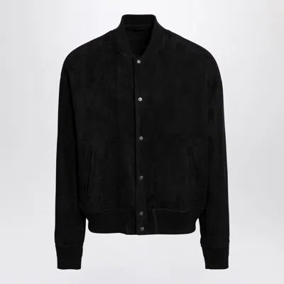 Salvatore Santoro Suede Bomber Jacket In Black