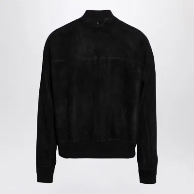 Salvatore Santoro Suede Bomber Jacket In Black