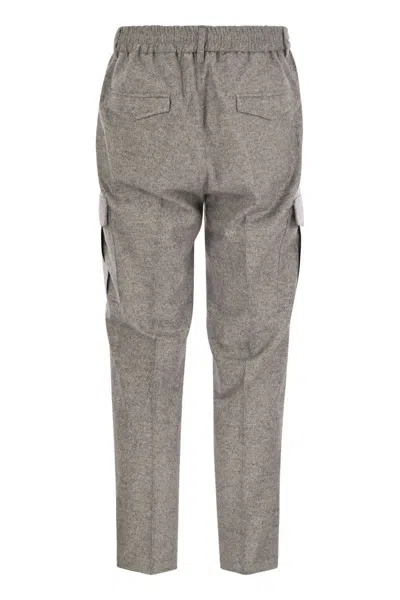 Peserico Men's Wool, Silk And Cashmere Jogger Trousers In Grey