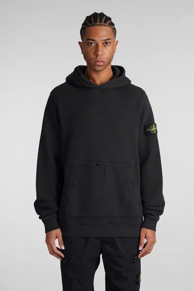 Stone Island Compass Patch Hooded Sweatshirt In Gray
