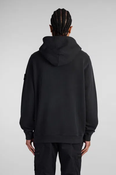 Stone Island Compass Patch Hooded Sweatshirt In Gray