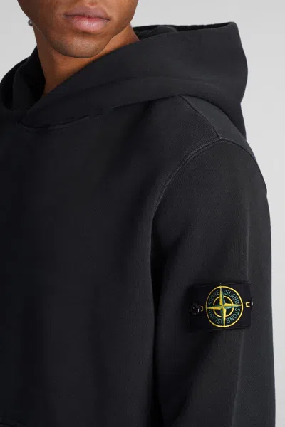 Stone Island Compass Patch Hooded Sweatshirt In Gray