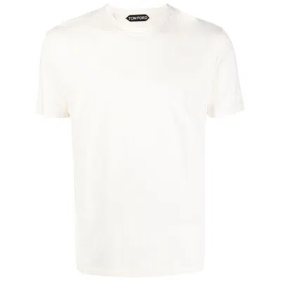 Tom Ford Lyocell Cotton Short Sleeve Crewneck T-shirt White